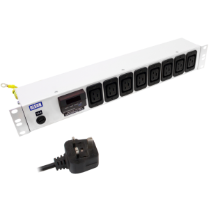 8 Way 1.5U 19" Power Metered 16A IEC 60320 C19 Fused PDU - Image 1