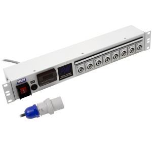 8 Way 19" 1.5U 20A Neutrik Powercon Fused Main Switch Power Metered PDU - Image 1