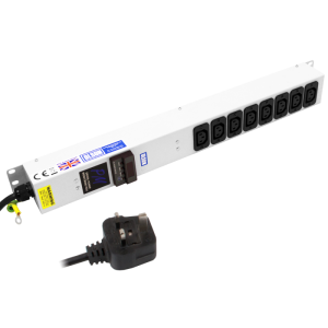 8 Way 10A IEC 60320 C13 Power Metered Sockets 13A Plug PDU - Image 1