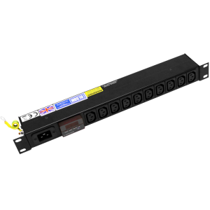 10 Way 19" 1U Power Metered 10A IEC 60320 C13 Sockets IEC 60320 C20 Inlet Rack Mount PDU - Image 1