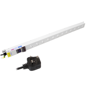 12 Way 13A Power Metered Sockets Angled Left 13A Plug PDU - Image 1