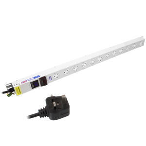 12 Way 13A Power Metered Sockets Angled Right 13A Plug PDU - Image 1