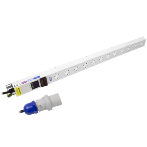 12 Way 13A Power Metered Sockets Angled Right 16A Plug PDU - Image 1