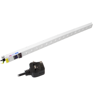 16 Way 13A Power Metered Sockets Angled Left 13A Plug PDU - Image 1