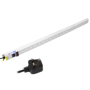 20 Way 13A Power Metered Sockets Angled Left 13A Plug PDU - Image 1