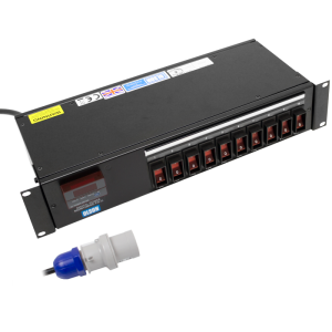10 Way 19" 2U Power Metered 16A IEC 60320 C19 Individual Circuit Breaker Rack Mount PDU