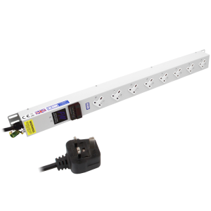 8 Way 13A Power Metered Sockets Angled Right 13A Plug PDU - Image 1