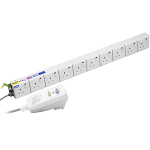 10 Way 13A Switched Socket Neon Flat 13A RCD Plug Portable PDU