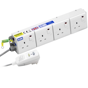4 Way 13A Switched Socket Neon Flat 13A RCD Plug Portable PDU