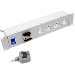 4 Way 19" 2U 13A RCD Protected Rack Mount PDU