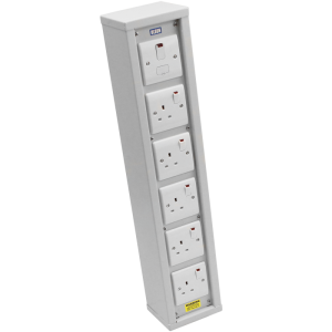 5 Way 13A Main Switch Individually Switched Neon Fused Power Post Service Pillar