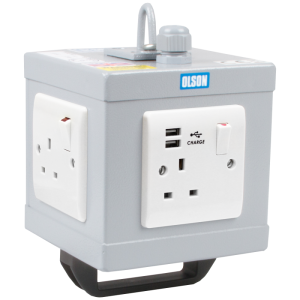 4 Way 13A Switched Socket + 2 USB Charger Suspended Service Unit - Image 1