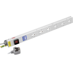 6 Way 13A Vertical Sockets Illuminated Main Switch 13A Plug PDU - Image 1