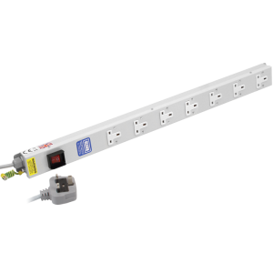 7 Way 13A Vertical Sockets Illuminated Main Switch 13A Plug PDU - Image 1