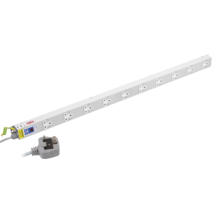 10 Way 13A Vertical Sockets Neon 13A Plug PDU - Image 1