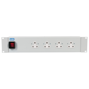 4 Way 19" 2U Horizontal 13A Rack Mount Illuminated Main Switch 13A Plug PDU - Image 2
