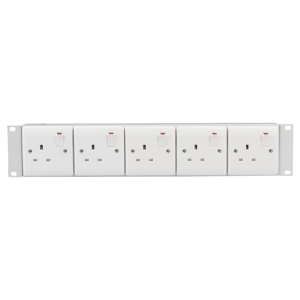 5 Way 19" 2U Horizontal 13A Individually Switched Rack Mount 13A Plug PDU - Image 2