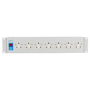 7 Way 19" 2U Horizontal 13A Unswitched Rack Mount 16A Plug PDU - Image 2