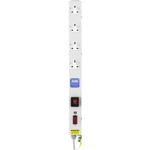 4 Way 13A Vertical Sockets Illuminated Main Switch Fused 13A Plug PDU - Image 2