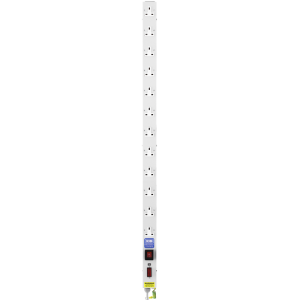 12 Way 13A Vertical Sockets Illuminated Main Switch Fused 13A Plug PDU - Image 2