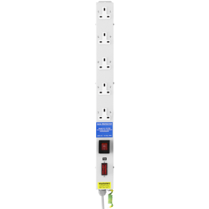 5 Way 13A Vertical Sockets RF Filtered Surge Protected Illuminated Main Switch Fused 13A Plug PDU - Image 2