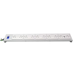 10 Way 13A Switched + 2 USB Charger Sloping Bench PDU - Image 3