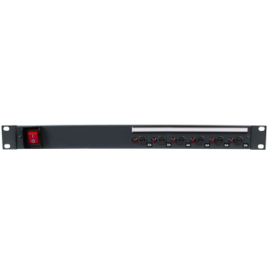 6 Way 19" 1U Horizontal Rack Mount Individually Fused/Neon Facing IEC 60320 C13 Socket C14 Inlet & Main Switch Cable Management PDU - Image 2
