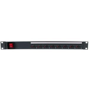 8 Way 19" 1U Horizontal Rack Mount Individually Fused/Neon Facing IEC 60320 C13 Socket C14 Inlet & Main Switch Cable Management PDU - Image 2