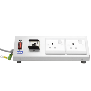 2 Way 13A Switched Fused RCD Protected Sloping Bench PDU - Image 2