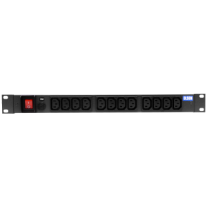 12 Way 19" 1U Horizontal Rack Mount IEC 60320 C13 Sockets Main Switch Fused Sequential Start PDU - Image 2