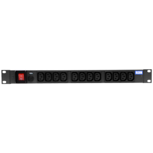 12 Way 19" 1U Horizontal Rack Mount IEC 60320 C13 Sockets Main Switch Fused Sequential Start PDU - Image 2