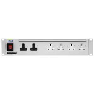6 Way 19" 2U 13A Sequential Start Main Switch Rack Mount PDU - Image 2