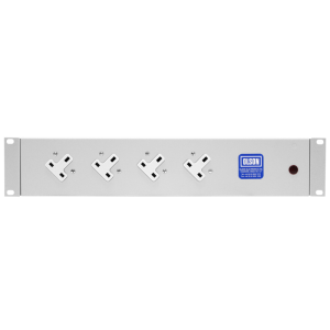 4 Way 19" 2U Horizontal 13A Unswitched Angled Left Neon Rack Mount PDU - Image 2