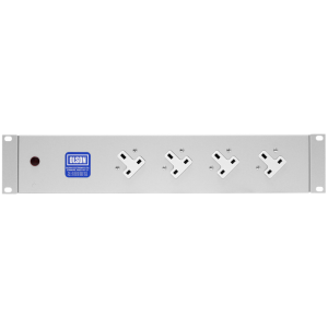 4 Way 19" 2U Horizontal 13A Unswitched Angled Right Neon Rack Mount PDU - Image 2