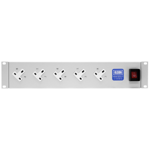 5 Way 19" 2U Horizontal 13A Angled Left Illuminated Main Switch Rack Mount PDU - Image 2