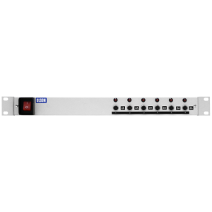 6 Way 19" 1U 10A IEC 60320 C13 Main Switch Individual Neon & Circuit Breaker PDU - Image 2