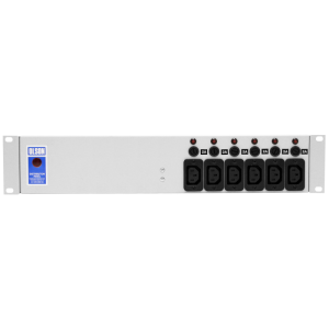 6 Way 19" 2U 10A IEC 60320 C13 Individual Neon & Fused PDU - Image 2