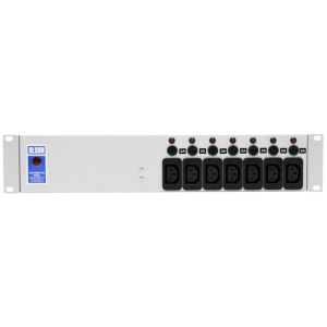 7 Way 19" 2U 10A IEC 60320 C13 Individual Neon & Fused PDU - Image 2