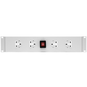 4 Way 19" 2U Horizontal 13A Angled 90??? 2x Left & 2x Right Illuminated Main Switch Rack Mount PDU - Image 2
