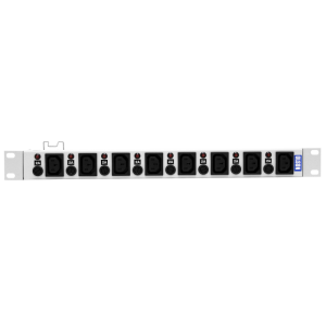 8 Way 19" 1U 10A IEC 60320 C13 Individual Neon & Fused C14 Inlet PDU - Image 2