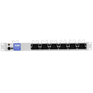 6 Way 19" 1U 10A IEC 60320 C13 Retaining Clips Neon & Fused C14 Inlet PDU - Image 2
