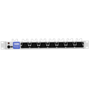 7 Way 19" 1U 10A IEC 60320 C13 Retaining Clips Neon & Fused C14 Inlet PDU - Image 2