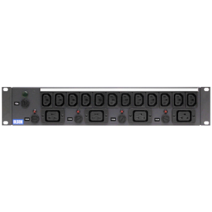 19" 2U 12x 10A IEC 60320 C13 & 4x 16A IEC 60320 C19 Neon & Fused 32A Plug PDU - Image 2