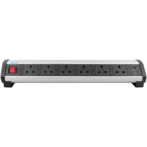 6 Way 13A Main Switched & Individually Fused + 2 USB Charger Office Desk PDU - Image 2