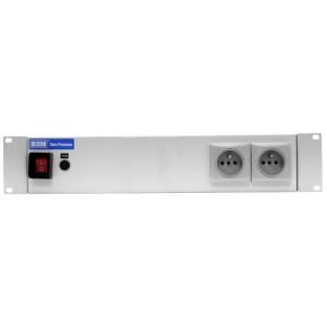 2 Way 19" 2U 10A French / Belgian RF Filtered Surge Protected Fused Main Switch Rack Mount PDU - Image 2