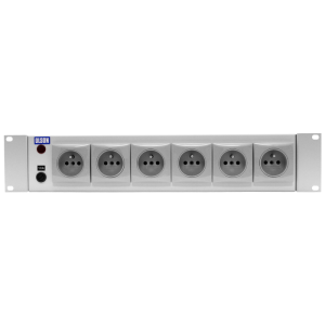 6 Way 19" 2U 10A French / Belgian RF Filtered Surge Protected Fused Rack Mount PDU - Image 2