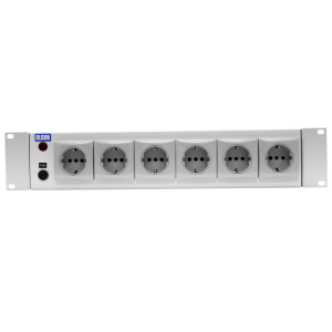 6 Way 19" 2U 10A Schuko RF Filtered Surge Protected Fused Rack Mount PDU - Image 2