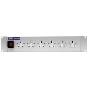 6 Way 19" 2U 10A UK RF Filtered Surge Protected Fused Main Switch Rack Mount PDU - Image 2