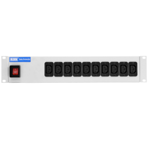10 Way 19" 2U 10A IEC 60320 C13 RF Filtered Surge Protected Illuminated Main Switch Fused 13A Plug PDU - Image 2