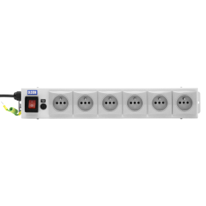 6 Way 10A French / Belgian Fused Illuminated Main Switch PDU - Image 2